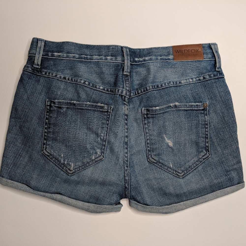 Wildfox Liv Boyfriend Short Distressed Jeans Blue - Picture 14 of 14